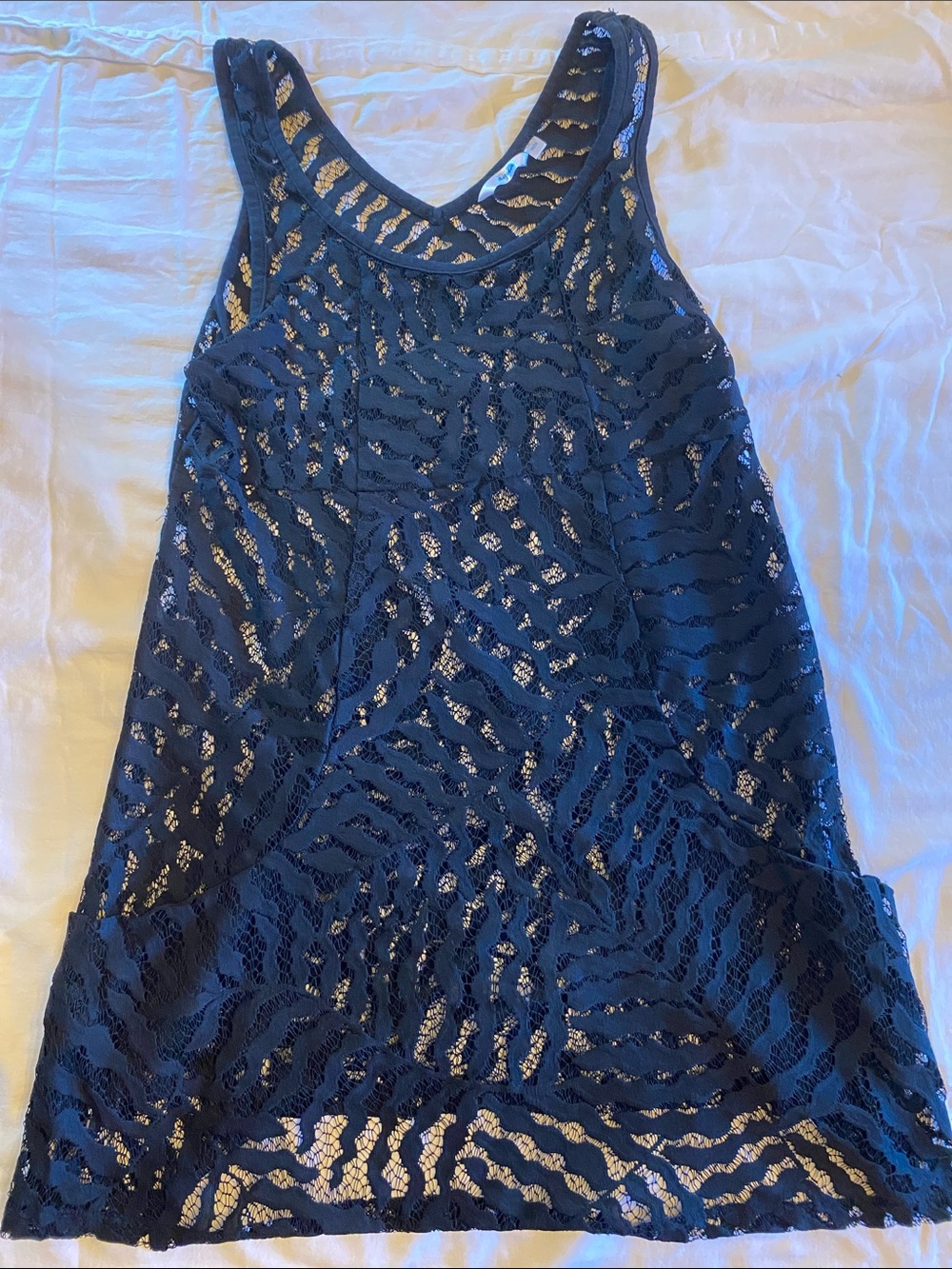 Aqua Black Lace Overlay Tank